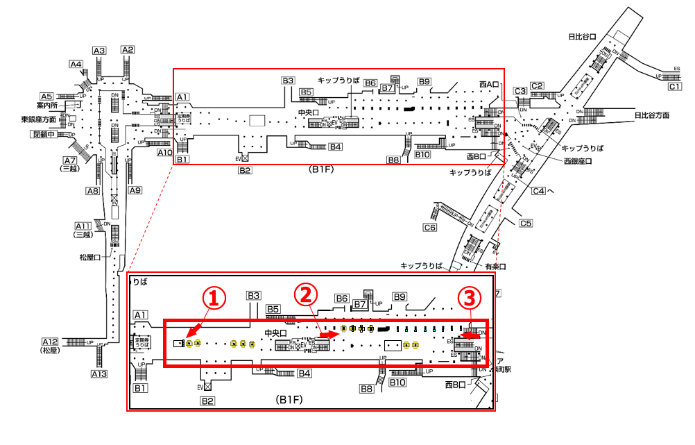 銀座駅構内図